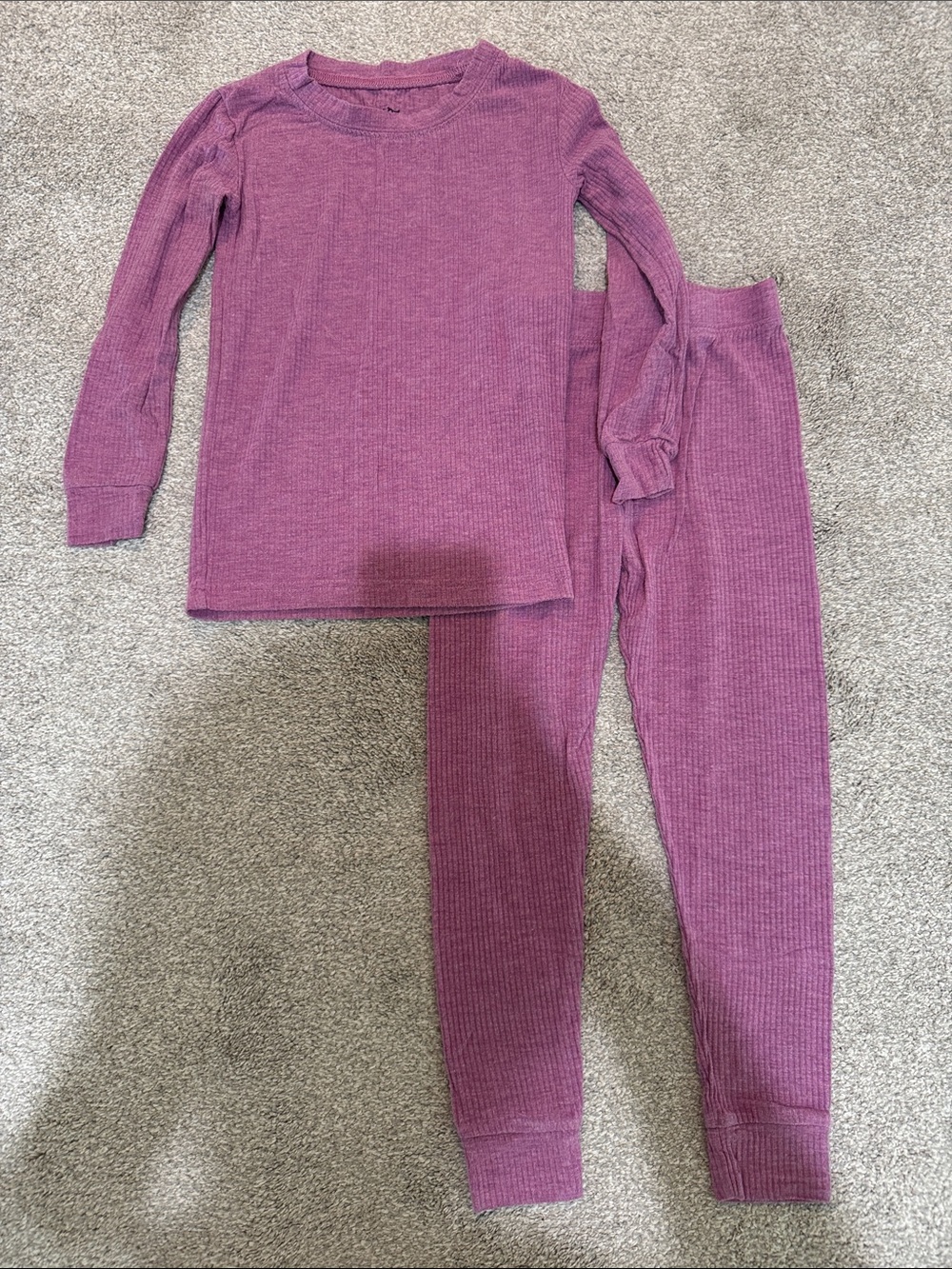 Little Sleepies Mulberry Ribbed Two-Piece Pajama Set